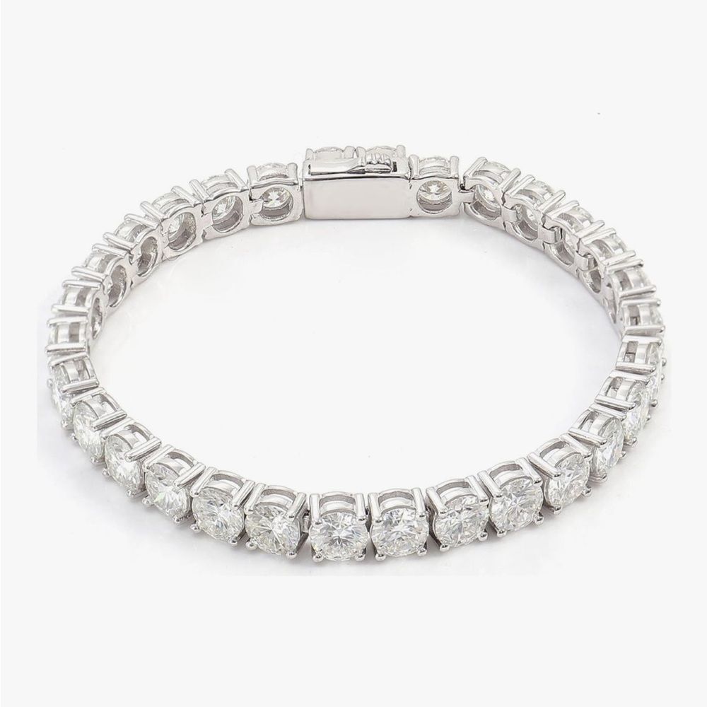 5MM Moissanite Diamond Tennis Bracelet Iced Stainless Steel Unisex Hip Hop Shine
